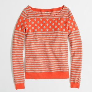 J. Crew striped polka dot sweater